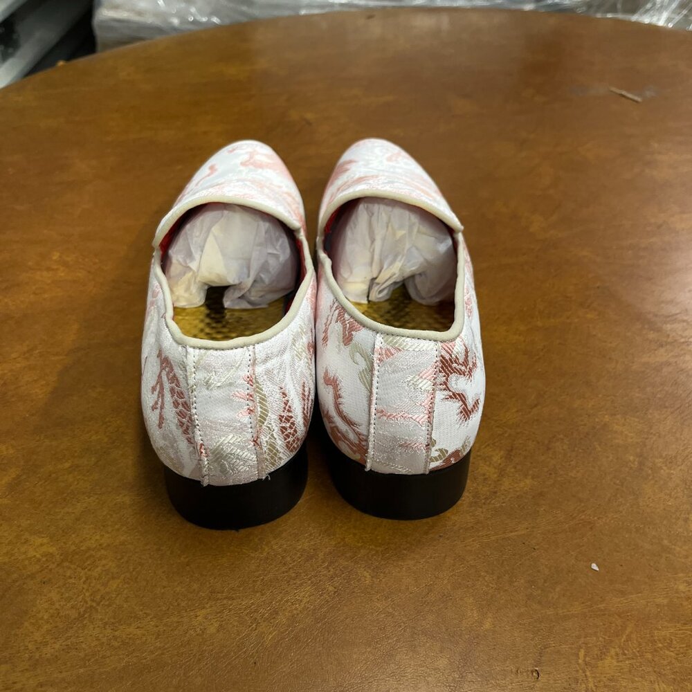 Santimon Men's US 7‎ - 12.5 Pink Casual Embroidery Smoking Loafers Dress Shoes - Picture 4 of 12